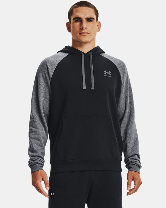 φουτερ με κουκουλα Under Armour UA Rival Fleece Colorblock ανδρικα μαυρα / γκρι | UtqxUIbu9CV