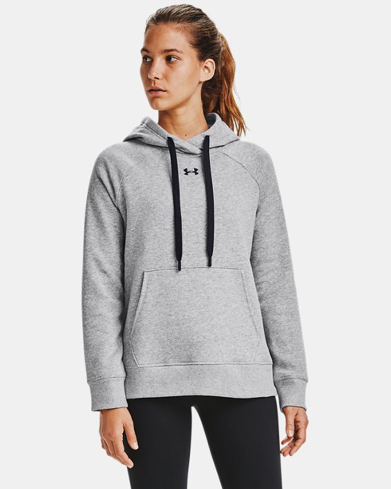 φουτερ με κουκουλα Under Armour UA Rival Fleece HB γυναικεια γκρι / μαυρα | aTEoFS2nmPx