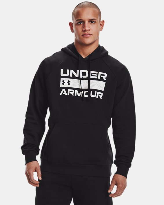 φουτερ με κουκουλα Under Armour UA Rival Fleece Signature Box ανδρικα μαυρα | bQcdy8qAHoL