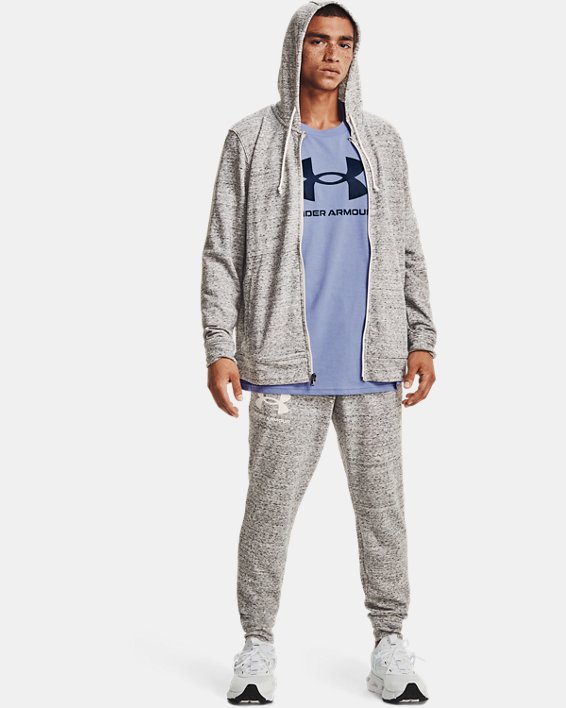 φουτερ με κουκουλα Under Armour UA Rival Terry Full Zip ανδρικα μαυρα ασπρα | dVt9Mk7uSTH