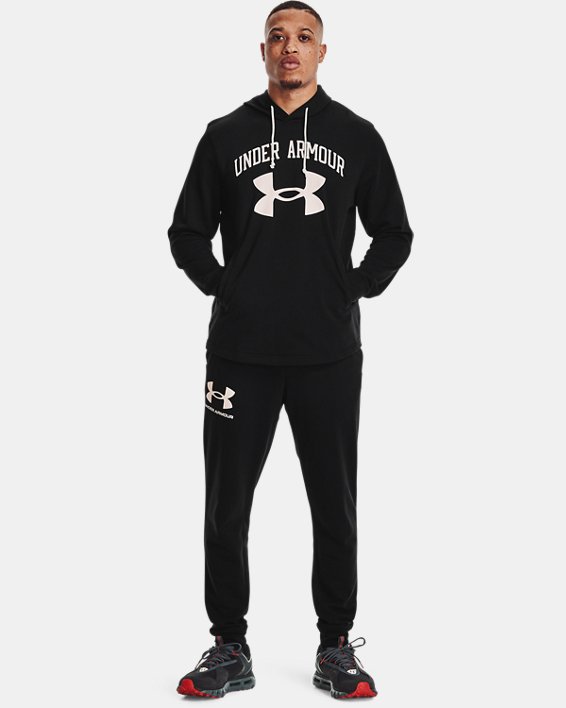 φουτερ με κουκουλα Under Armour UA Rival Terry Big Logo ανδρικα μαυρα / μαυρα ασπρα | iEkLYDKZLeb