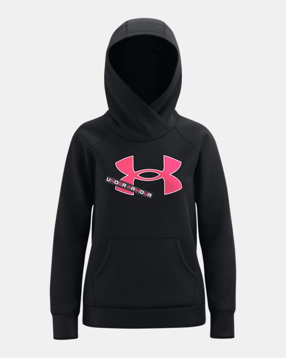 φουτερ με κουκουλα Under Armour UA Rival Fleece Logo για κοριτσια μαυρα / ροζ | m23IcTYtxsq