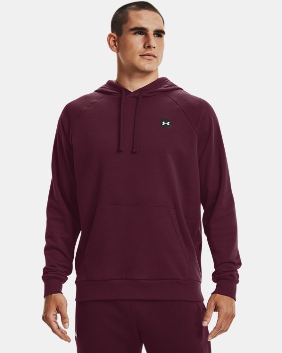 φουτερ με κουκουλα Under Armour UA Rival Fleece ανδρικα σκούρο μπορντο / μαυρα ασπρα | n1KtcyJLplt