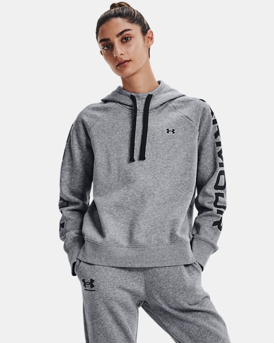 φουτερ με κουκουλα Under Armour UA Rival Fleece Colorblock γυναικεια γκρι / μαυρα | oSkKtPqEauS