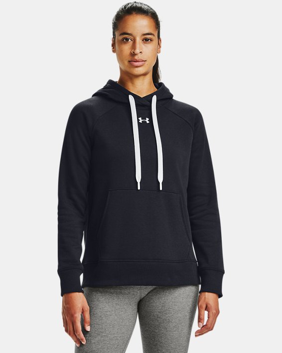 φουτερ με κουκουλα Under Armour UA Rival Fleece HB γυναικεια μαυρα / ασπρα | tSEsFdPUBtd