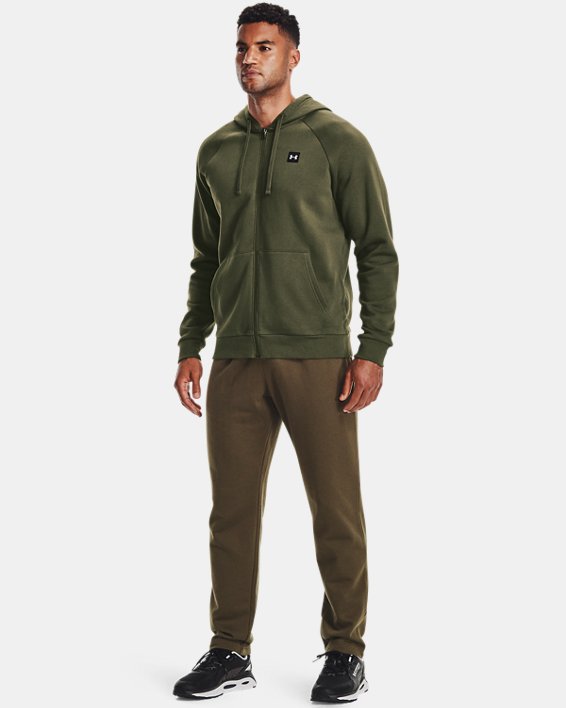 φουτερ με κουκουλα Under Armour UA Rival Fleece Full Zip ανδρικα μπλε πρασινο / μαυρα ασπρα | wMuAox