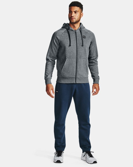 φουτερ με κουκουλα Under Armour UA Rival Fleece Full Zip ανδρικα γκρι μαυρα ασπρα | xdZWavRND8F