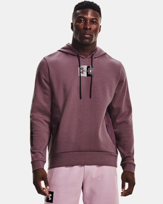 φουτερ με κουκουλα Under Armour UA Summit Knit ανδρικα γκρι μωβ / μαυρα | JCyaLcl1Lta
